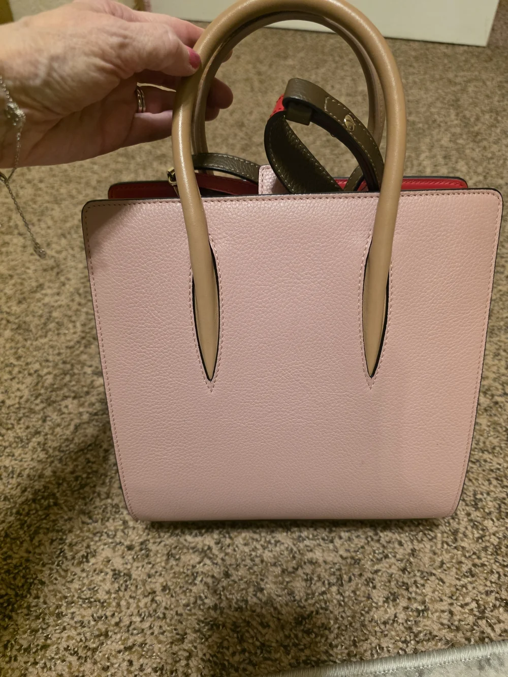 Christian Louboutin Paloma Women's Pink Leather Top-Handle Tote/ GORGEOUS